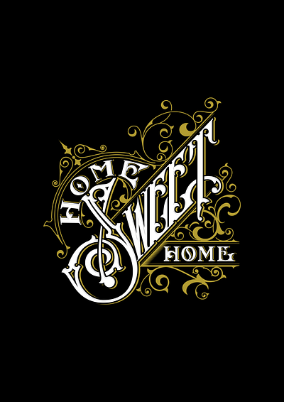 Home Sweet Home lettering poster hand illustration lettering typography vector