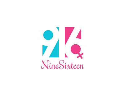 Nine Sixteen 16 2d 9 blue branding couple design female graphic design illustration logo male nine pink sixteen typography vector women empowerment