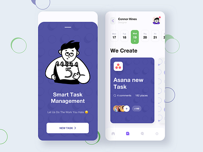 Task Manager App afterglow app clean collaboration illustration illustrations management app minimal mobile mobile app mobile ui pattern planner time management to do app ui