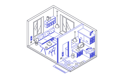 small apartment 2d art creative design drawing fineart illust illustration isometric painting vector