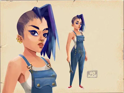 Mechanic app illustration character design character design. mobile game game art game character illustration spine animation