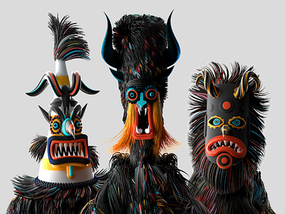 Kukeri 3d acrime art cinema4d illustration kukeri motion photoshop renderinng