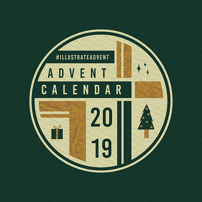 Illustrate Advent Badge christmas illustration modern