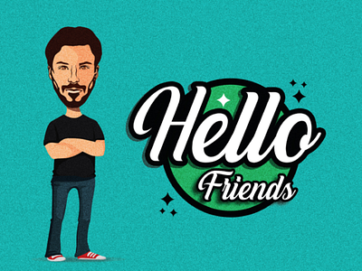 HELLO FRIENDS illustration vector art