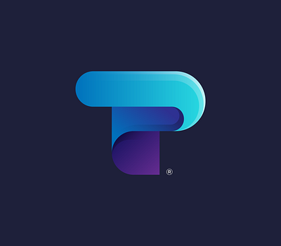 "P" Lettermark design fluid futurism gradient icon identity letterform lettermark logo mark modern p symbol tech logos