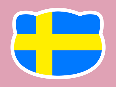 swecat cat cathead jusum sverige swecat sweden swedishflag vector yogicats