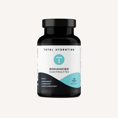 Total Hydration Electrolyte Capsule Packaging Design brand brand identity branding design health and wellness logo minimal nutrition packaging supplements vitamins