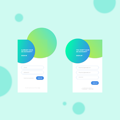 Sign In/Up app dailyui 001 design ui