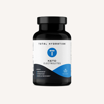 Total Hydration Keto Electrolyte Capsule Packaging Design brand identity branding electrolytes health health and wellness keto logo minimal nutrition packaging supplements type vitamins