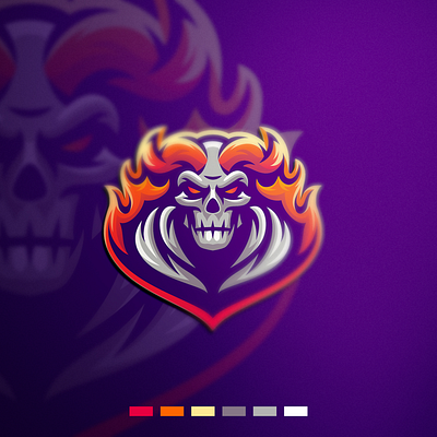 Fire Skull angry brand character e sport esport esports fire logo mascot skull sport
