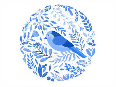 Hello winter bird blue christmas decor decoration designer digital digitalart frozen graphic ice illustration illustrator leafs oval paint plants procreate snow winter