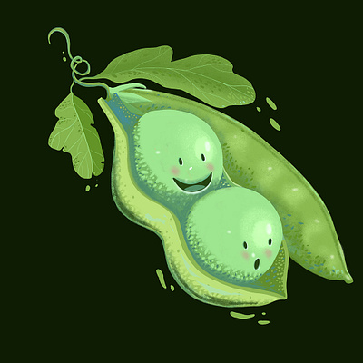 Peas cute food food app food illustration green greenery greenhouse healthy eating healthyfood healty illustraion illustration peas restaurant vegan vegetables vegetarian