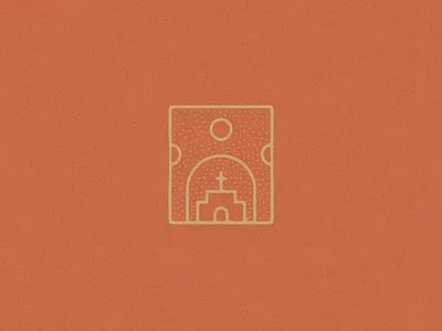Mission Illustration branding church colorpalette design font gold illustration jamescoffman lines linework lockup logo mexican mexico minimal mission red southwest stippling type