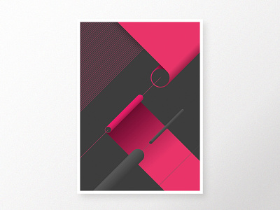 Composition 5 abstract abstract art art digital digitalart folding geometric illustrator modern pink poster round strings symmetric tubes vector vectorart