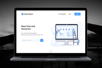 GLASSDOOR landingpage animation branding company company logo design employee employees glassdoor job landing page design landingpage logo ui ux web website
