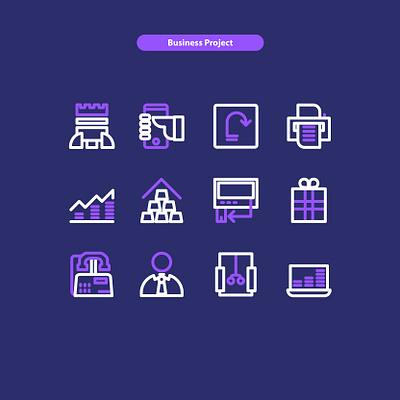 Business Project icon sets. app custom design icon icon a day icon app icon artwork icons icons set web