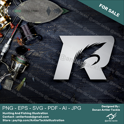 R Letter Fly Fishing Flies Fishing Logo fly fishing reel