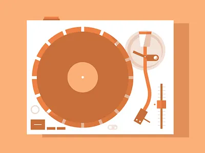 Old school colour dj dribbble flat hip hop house icon illustration loud music record record player scratch shot spin stroke tunes vector vintage vinyl