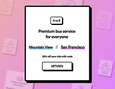 Discount flyer concept bold bus flyer minimal mountain view san francisco shadow startup ui website