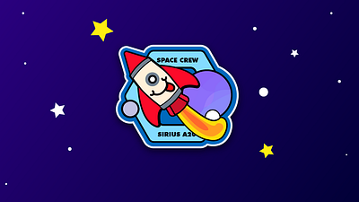 Dribbble Weekly Challenge: Mission Patch for a Spaceflight design illustration illustrator mission patch space weekly challenge