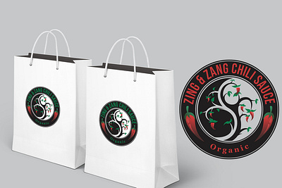 zing & zang chili sauce logo logo design packaging