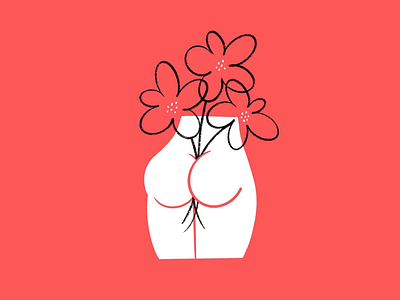 Spring Bloom 🌸🍑💨 bloom butt design doodle flowers funny illo illustration lol sketch spring