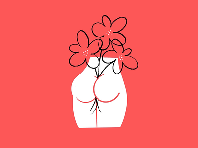 Spring Bloom 🌸🍑💨 bloom butt design doodle flowers funny illo illustration lol sketch spring