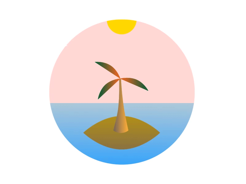 Island - animation animation animation gif clouds design gif gif animation illustrator island landscape illustration palmtree