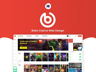 ♠ Bobo Casino - Casino Website Design betting casino casino design casino web design game website gaming website interface odds slot game slots spins ui ux ui web webdesign