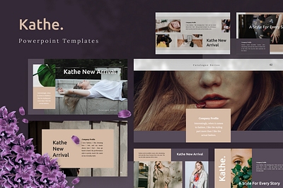 KATHE Powerpoint Template deck fashion google slide keynote model pitch powerpoint ppt pptx presentation presentation layout presentation template simple slide store template