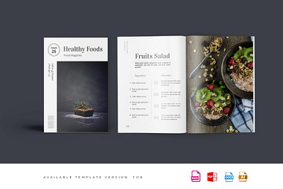Food Magazine Template adobeindesign blogger brochure business catalogue clothing fashion indesign lookbook magazine mediakit mode models partnership proposal print design print template printtemplate promotion sale
