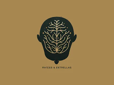 Unused logo concept brain branding grow guadalajara head icon logo mark mexico plant roots stars textures