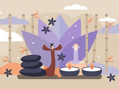 Asian Healing Practices asian beauty decoration energy flower healing health illustration lotus medicine meditation nature relaxation spa spiritual therapy treatment vector wellness yoga