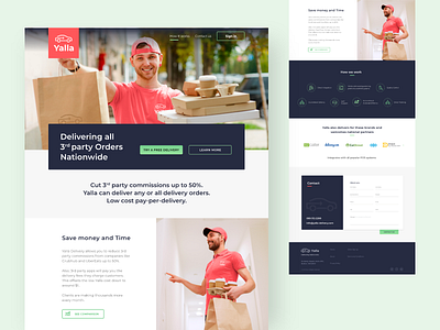 Yalla Website clean deliveryapp design dribble figma landingpage logixticsapp marketing minimal mobileapp sketch startups ui ui design uidesign ux website websitedesign xd