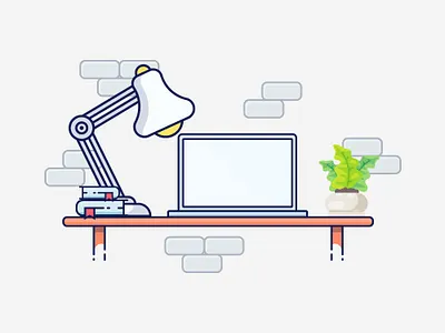 illustration of Working table design illustration vector