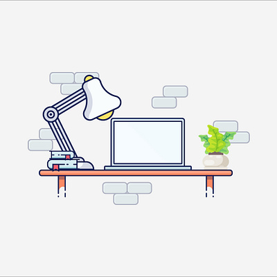 illustration of Working table design illustration vector