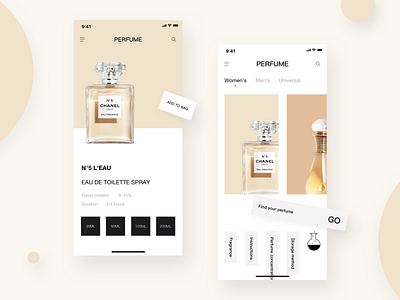 perfume app clean ui ios iphone minimalist mobile ui perfume ui