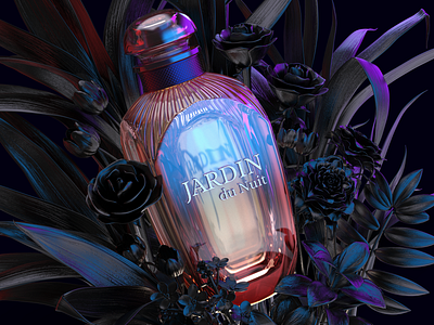 Jardin du Nuit 3dart 3drender 3drendering bottle design fashion fmcg fragrance jardin night perfume perfume bottle perfumery