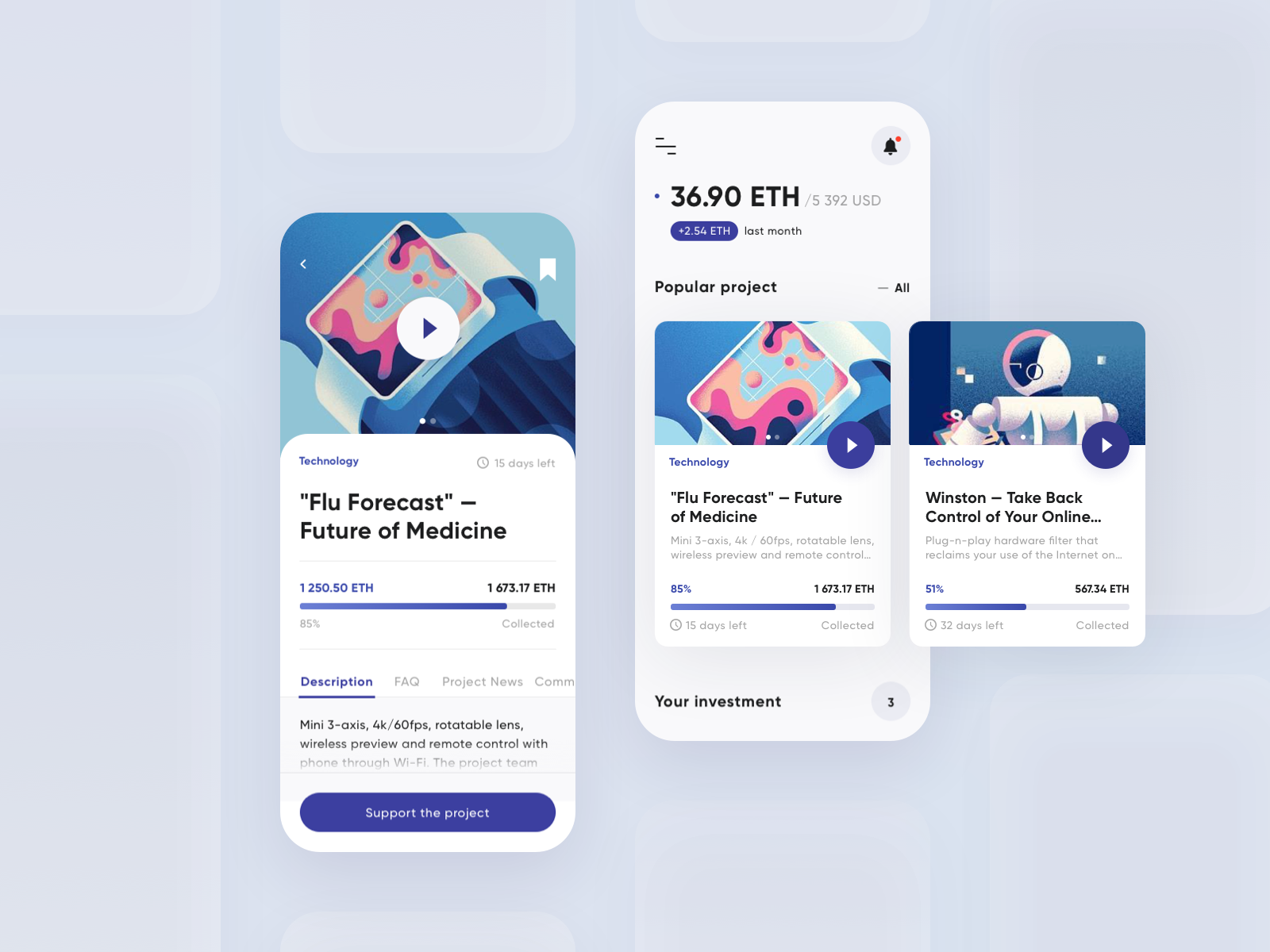 Example of App Design Concept (2 Screens)