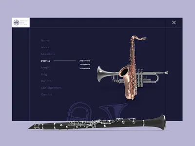 Maryland Wind Festival Menu Navigation concept design grid hover interface menu musicians promo ui ux web website