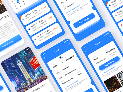 Flight ticket UI design app logo ui