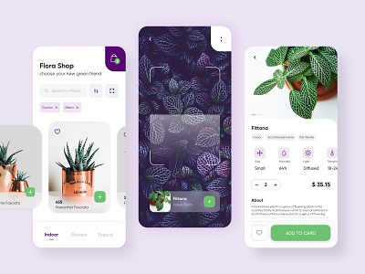 Plant Shop App abstract application card clean concept design fittona flower garden gradient green leaf leaves light mobile app plantshop scan