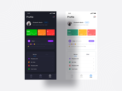 Personal Center app design ui ux