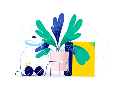 Plants character character design flat glasses icon illustration plant plants shapes texture vector