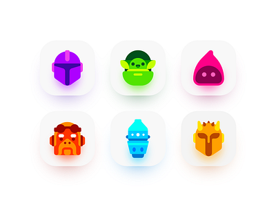 Mandalorian Icons affinity designer baby yoda icon icons illustration madeinaffinity mandalorian star wars vector