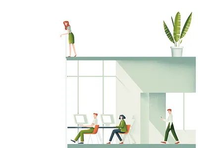 People in the office character characters illustraion illustration office vector