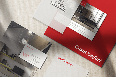 CasaComfort - Branding and visual identity brand businesscard design elegant furniture home house logo modern swiss visual identity