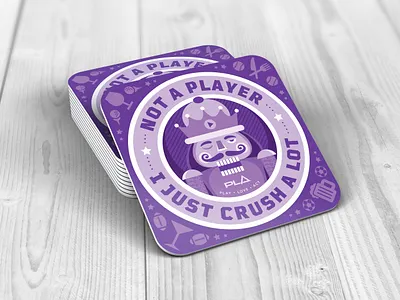 Crush A Lot Coaster bar branding christmas coaster design drink coaster holiday illustration nutcracker play purple restaurant sports