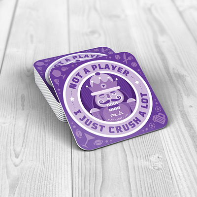 Crush A Lot Coaster bar branding christmas coaster design drink coaster holiday illustration nutcracker play purple restaurant sports
