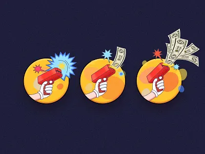 CashCannon 2 gun illustration ipadpro photoshop supreme yellow